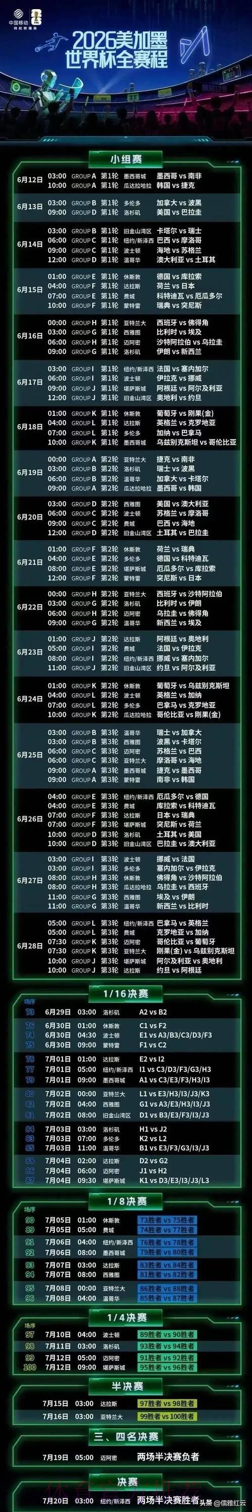 2026年世界杯赛事网络直播观看渠道汇总